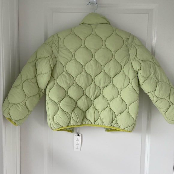 Zara quilted puffer jacket in light green - Picture 3 of 5